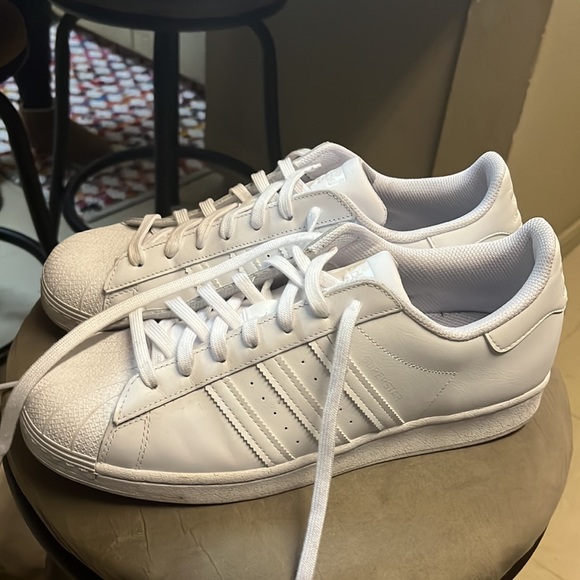 Size 11 white adidas, worn only once. - Picture 2 of 3